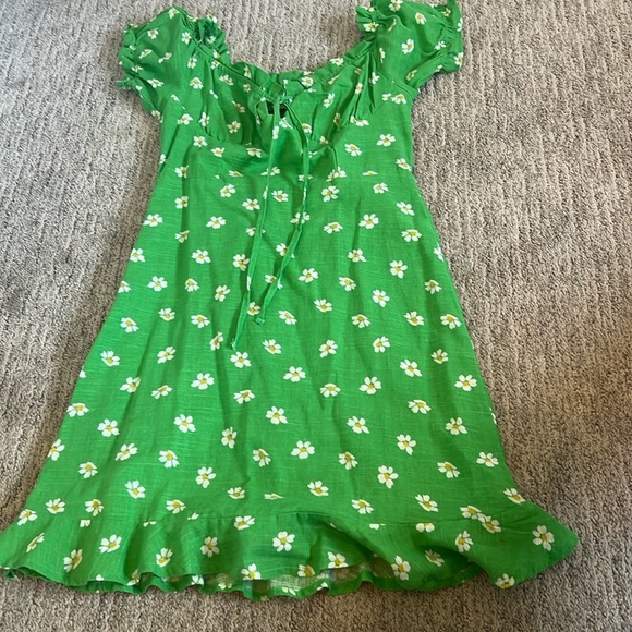 slim fit dress slacks Care to Dance Woven Mini Dress L Flying Tomato Green / M